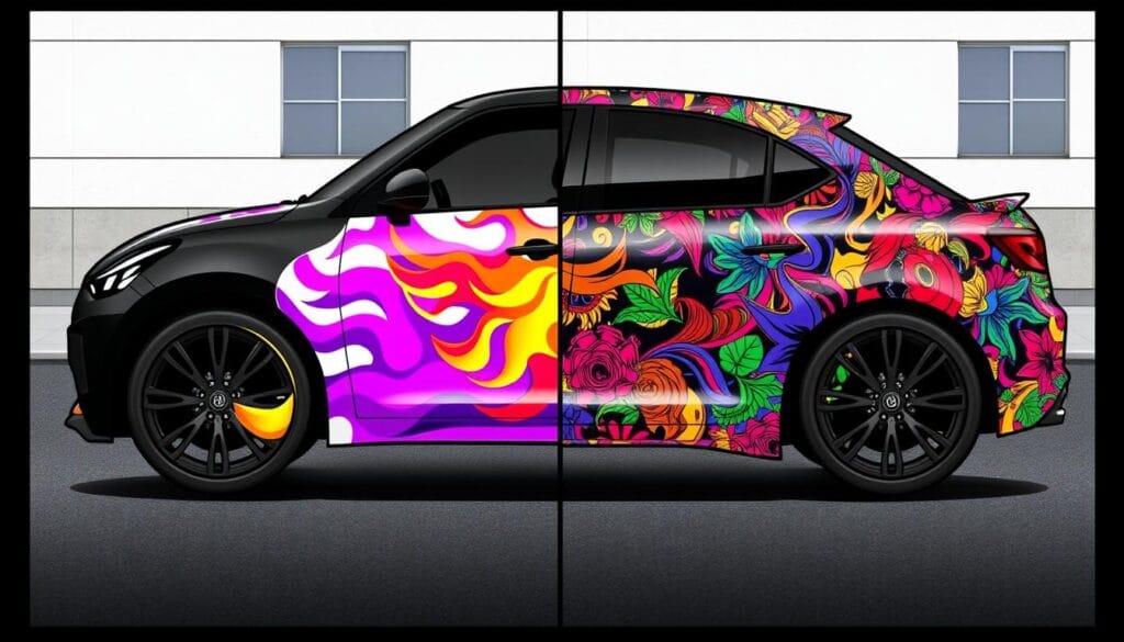 partial car wraps and full vehicle wraps