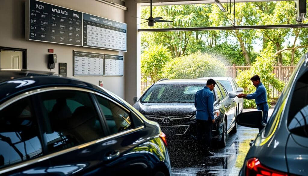 hand car wash scheduling