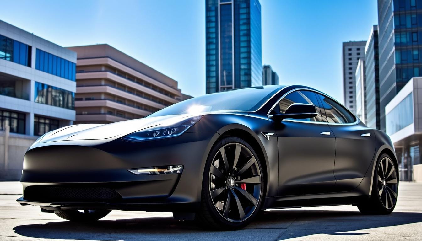 matte black tesla